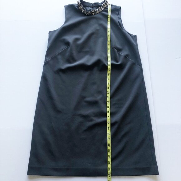 ANN TAYLOR Sequin Rhinestone Collar Gray Shift Dress Womens 12 - Picture 9 of 9